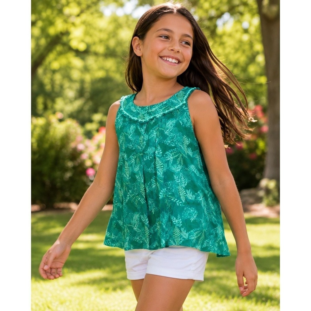 Cherokee Girls Leaf Print Sleeveless Top NWT Size L (10–12)